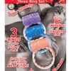 The MachO Three Ring Set Vibrating Cock Ring - Assorted Color