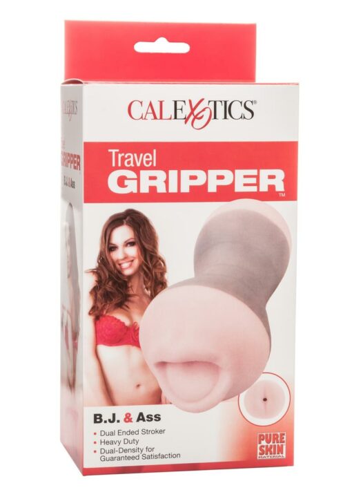 Travel Gripper Dual Density Stroker - Mouth and Ass - Pink