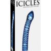 Icicles No. 29 Ribbed Glass G-Spot Dildo 7in - Blue