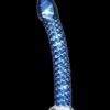 Icicles No. 29 Ribbed Glass G-Spot Dildo 7in - Blue