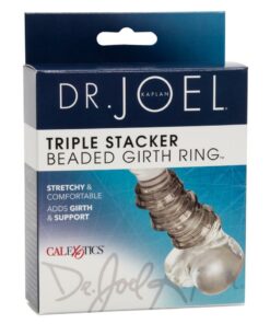 Dr. Joel Kaplan Beaded Girth Ring Triple Stacker Cock Ring - Smoke