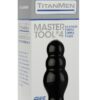 TitanMen Master Tool #4 Triple Ripple Anal Plug 6.5in - Black