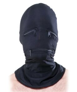 Fetish Fantasy Series Zipper Face Spandex Hood Black