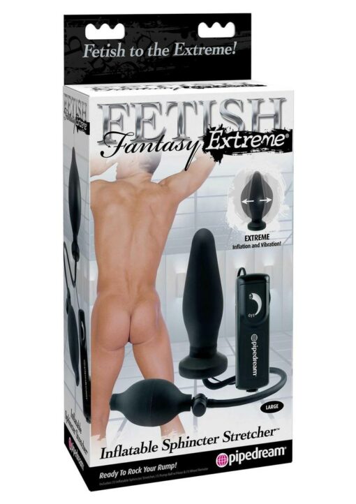 Fetish Fantasy Extreme Vibrating Inflatable Sphincter Stretcher Butt Plug with Remote Control - Black