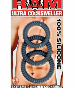 Ram Ultra Cocksweller Silicone Cock Rings - Black