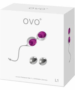 OVO L1 Silicone Love Balls Waterproof - White/Light Violet
