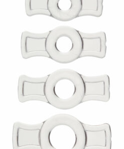 TitanMen Stretch-To-Fit Cock Rings (4 Piece Kit) - Clear