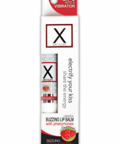 X On The Lips Buzzing Lip Balm with Pheromones Sizzling Strawberry Flavor .75oz