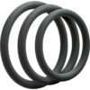 OptiMALE 3 C-Ring Set Silicone Cock Ring Thin (3 Piece Kit) - Slate