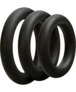 OptiMALE 3 C-Ring Set Silicone Cock Ring Thick (3 piece kit) - Black