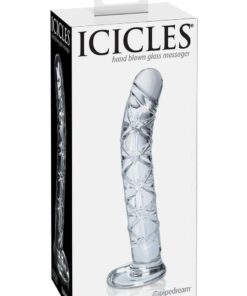Icicles No. 60 Glass G-Spot and P-Spot Dildo 6in - Clear
