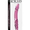 Icicles No. 57 Double-Sided Textured Glass Dildo 9in - Pink