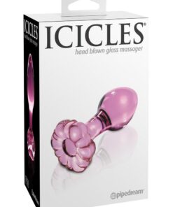 Icicles No. 48 Flower Shaped Glass Anal Plug - Pink