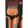 Hustler Toys Vibrating Panties Panty Vibe Lace Thong with Hidden Vibe Pocket - Black - Medium/Large