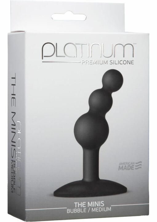 Platinum Premium Silicone - The Minis - Bubble - Medium Anal Plug - Black