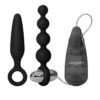 Booty Call Booty Vibro Kit Silicone Vibrating Butt Plug and Anal Beads - Black