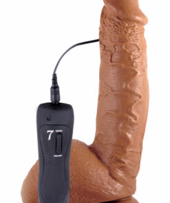 Shane Diesel Realistic Vibrating Dildo with Balls and Remote Control 10in - Chocolate