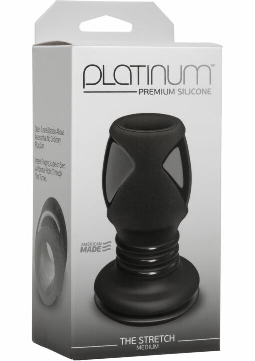 Platinum Premium Silicone - The Stretch - Medium Anal Expander Plug - Black