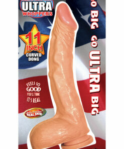 All American Ultra Whoppers Curved Dildo 11in - Vanilla
