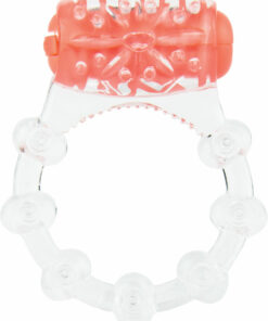 Color Pop Quickie Screaming O Vibrating Ring Silicone Cock Ring - Orange