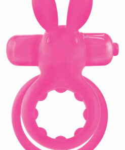 Ohare Silicone Vibrating Rabbit Cock Ring Waterproof - Pink