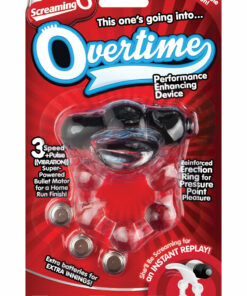 Overtime Silicone Vibrating Cock Ring Waterproof - Black