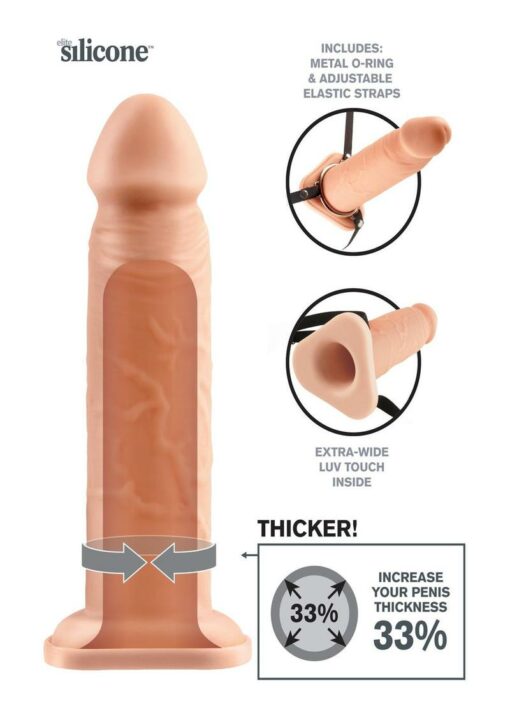 Fantasy X-Tensions Silicone Performance Hollow Extension 8in - Vanilla