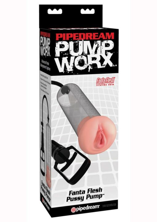 Pump Worx Fanta Flesh Pussy Penis Pump - Clear and Vanilla