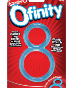 Ofinity Super Stretchy Double Silicone Cock Ring Waterproof - Blue