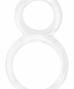 Ofinity Super Stretchy Double Silicone Cock Ring Waterproof - Clear