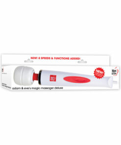 Adam and Eve`s Plug-In Magic Wand Massager Deluxe - White and Red