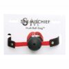 Sex and Mischief Hush Ball Gag Adjustable Strap - Black/Red