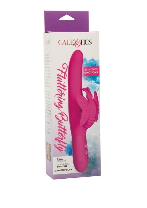 Fluttering Butterfly Silicone Rabbit Vibrator - Pink