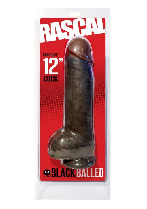 Rascal Chi Chi Larue`s Black Balled Massive Cock Waterproof 12in - Chocolate