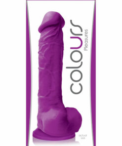 Colours Pleasures Silicone Dildo 8in - Purple