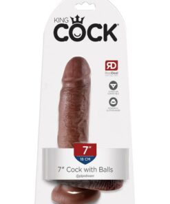 King Cock Dildo with Balls 7in - Chocolate