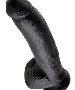 King Cock Dildo with Balls 9in - Black