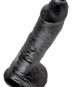 King Cock Dildo with Balls 10in - Black