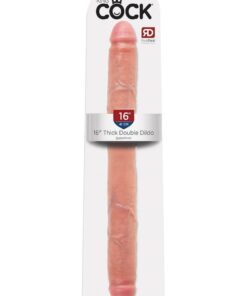 King Cock Thick Double Dildo 16in - Vanilla