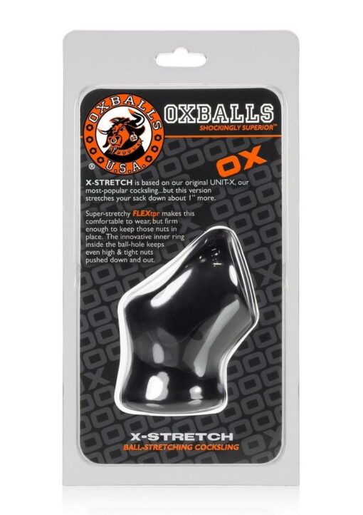 Oxballs Atomic Jock Unit-X Cock Ring and Ball Stretcher - Black