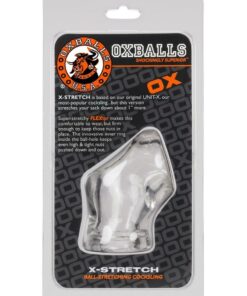 Oxballs Atomic Jock Unit-X Cock Ring and Ball Stretcher 3in - Clear