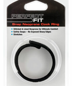 Perfect Fit Snap Neoprene Cock Ring - Black