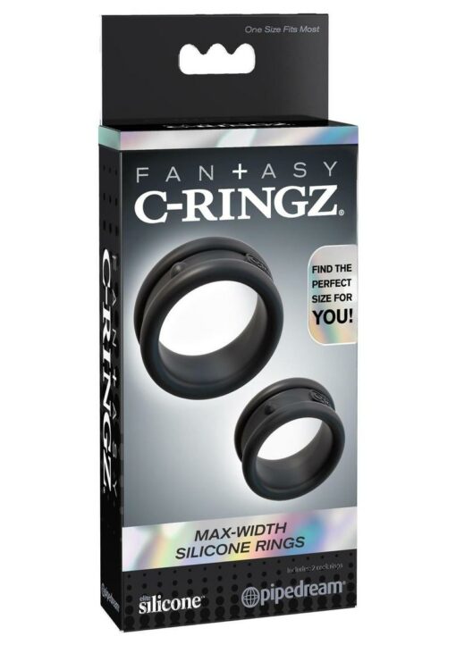 Fantasy C-Ringz Max-Width Silicone Cock Rings - Black