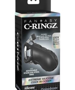 Fantasy C-Ringz Extreme Silicone Cock Blocker Cock Ring - Black