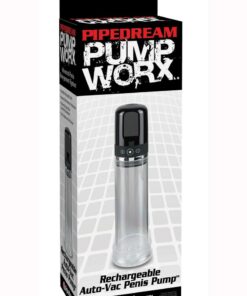 Pump Worx Rechargeable 3-Speed Auto-Vac Penis Pump - Clear/Black