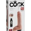 King Cock Squirting Dildo with Balls 8in - Vanilla