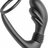 Master Series Cobra Silicone P-Spot Massager and Cock Ring - Black