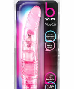 B Yours Vibe 2 Vibrating Dildo 9in - Pink