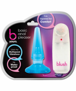 B Yours Basic Vibrating Butt Plug with Remote Control - Blue