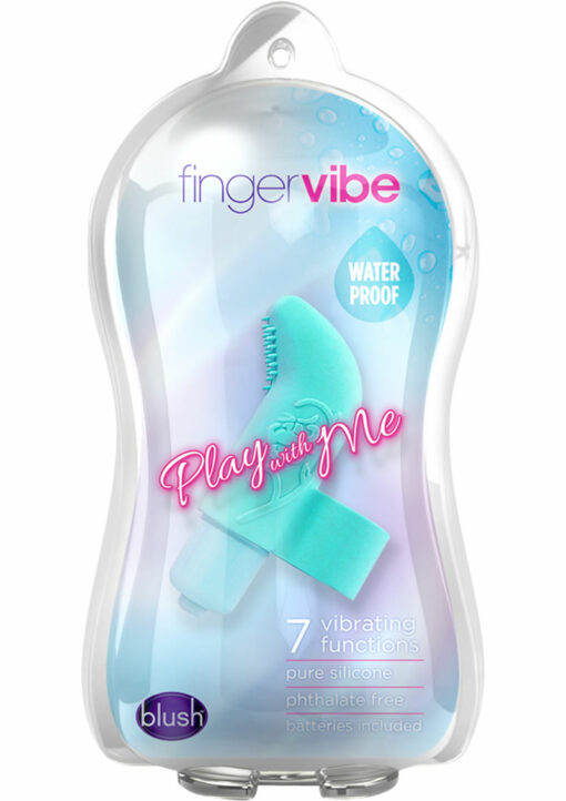 Play with Me Finger Vibe Silicone Vibrator - Blue